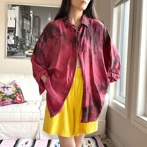 100%silk tie dye Express shirt